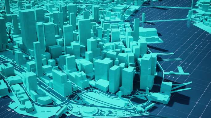 【4k】科技感城市白模微缩景观4