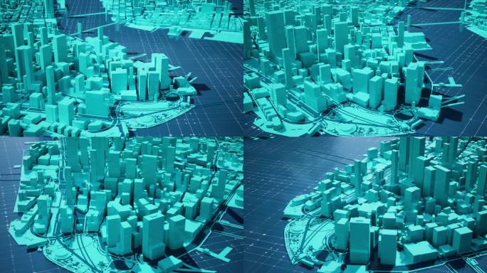 【4k】科技感城市白模微缩景观4
