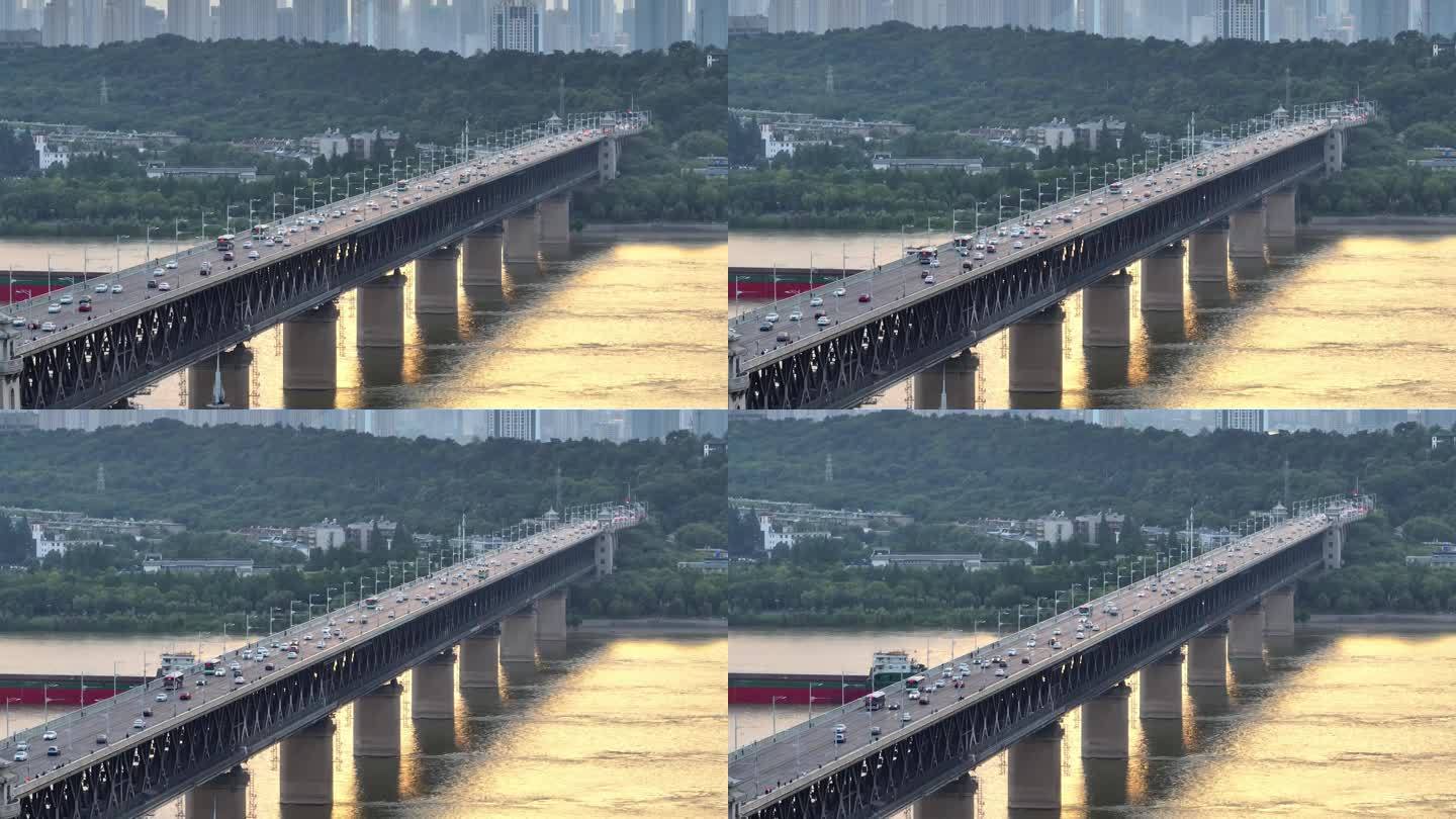 长江大桥映夕阳