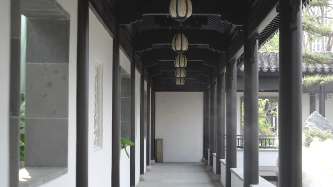 空旷中式合院回廊连廊