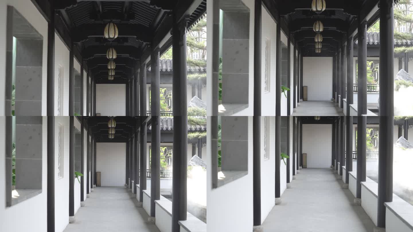 空旷中式合院回廊连廊