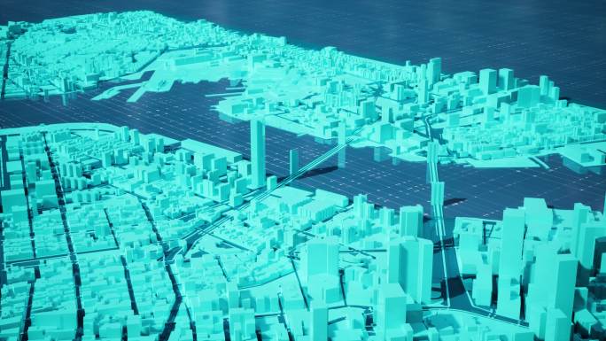 【4k】科技感城市白模微缩景观9