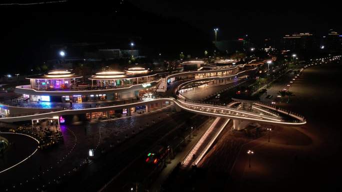 4k 25p 珠海城市阳台延时夜景航拍