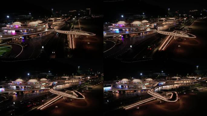 4k 25p 珠海城市阳台延时夜景航拍