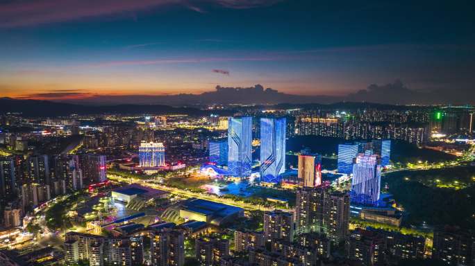 江门五邑广场夜景移动延时4K