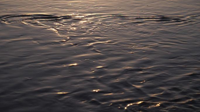升格拍摄阳光下漆黑的水面