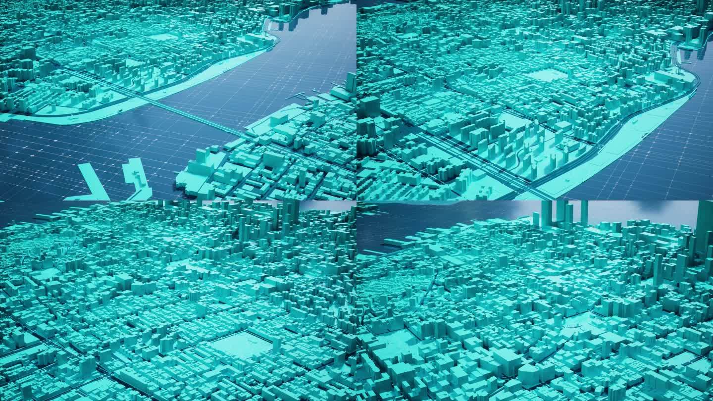 【4k】科技感城市白模微缩景观6