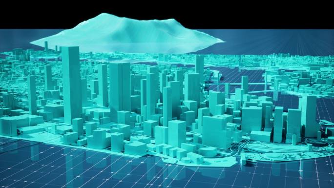 【4k】科技感城市白模微缩景观3