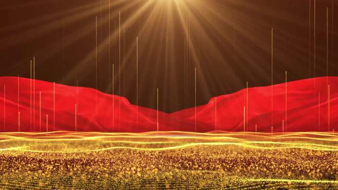 粒子红绸光效背景视频ae模板