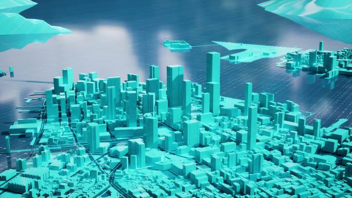 【4k】科技感城市白模微缩景观12