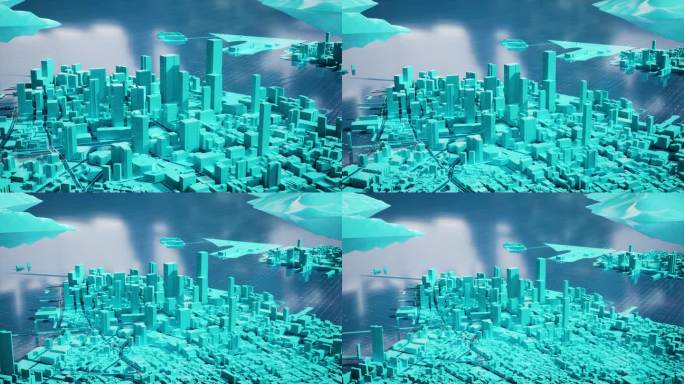 【4k】科技感城市白模微缩景观12
