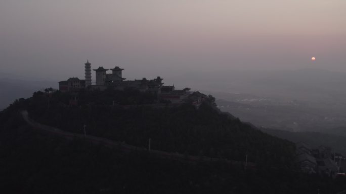 4k实拍高平七佛山日出