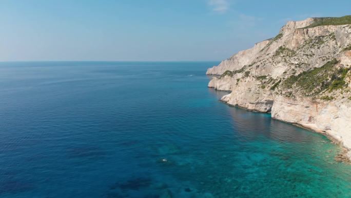 希腊Zakynthos悬崖4k视频无人机视图