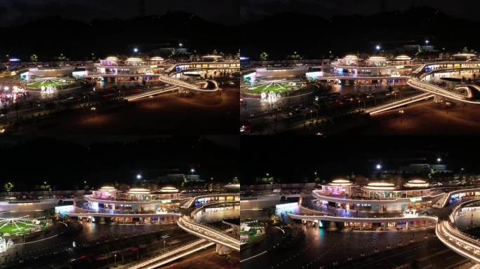 4k 25p 珠海 城市阳台延时夜景航拍