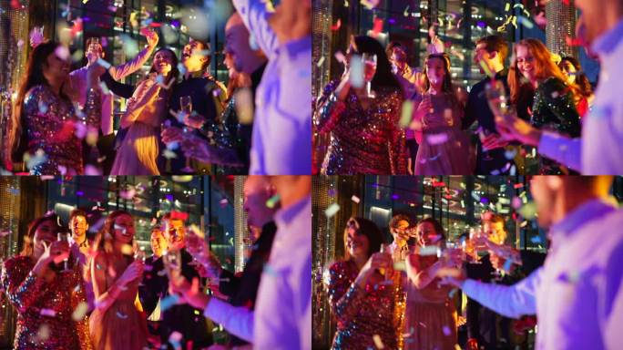 跳舞赶走夜晚升格慢动作狂欢外国人派对