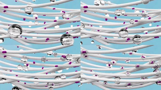 透气防尘抗菌抑菌纤维编织面料C4D动画