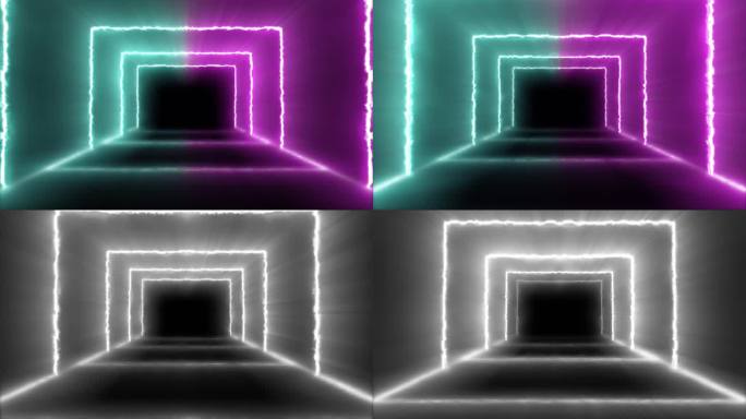 隧道矩形霓虹绿-绿松石-紫色环线（Luma哑光）