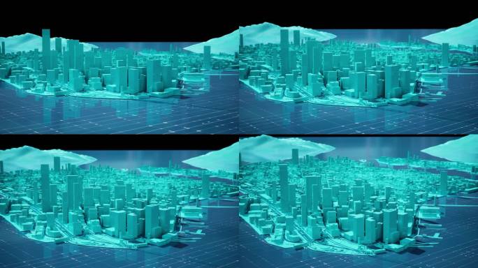【4k】科技感城市白模微缩景观8