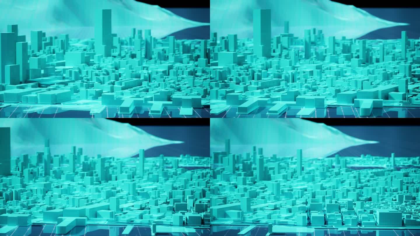 【4k】科技感城市白模微缩景观2