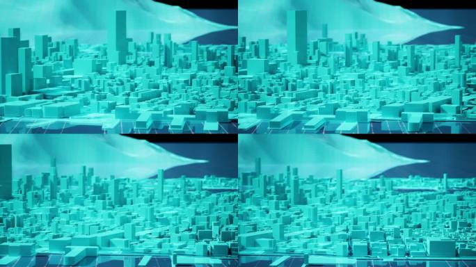 【4k】科技感城市白模微缩景观2