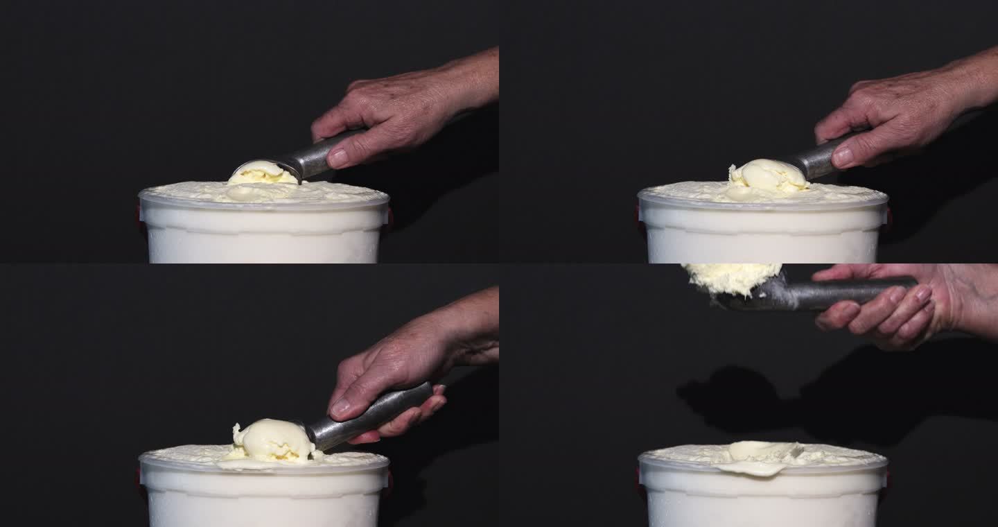 Scooping香草冰淇淋