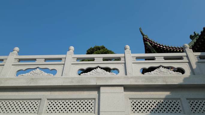 寺庙古建筑近镜特写吉祥石雕传承之美