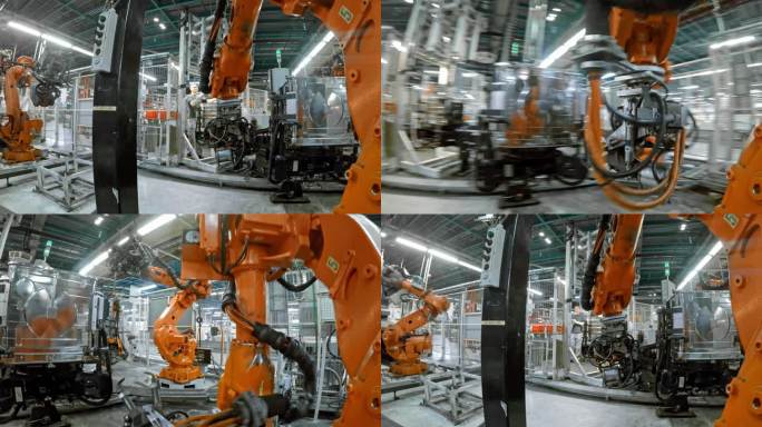 TIME LAPSE工业机器人在工厂运行