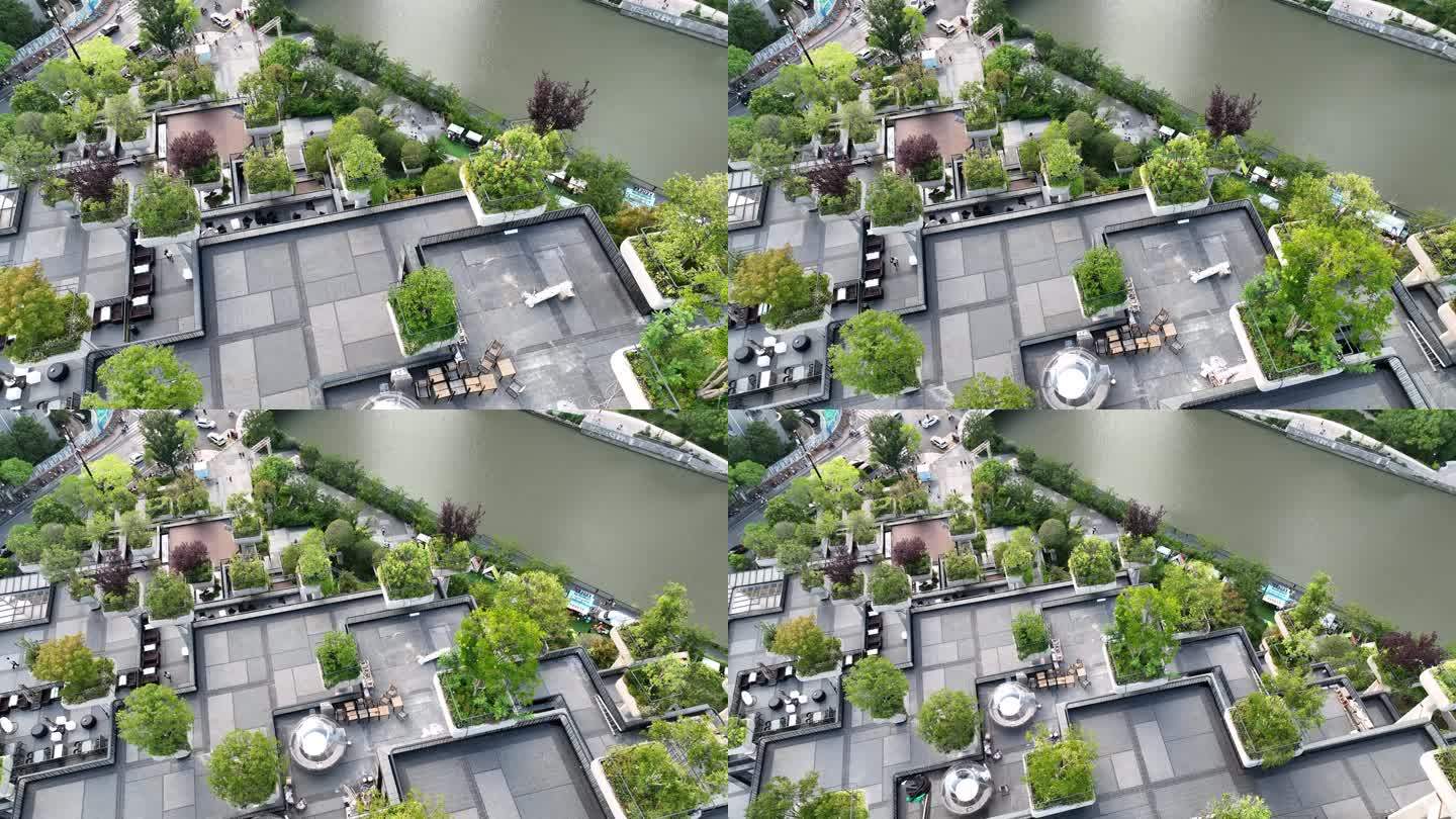 4K原素材-航拍开张运营的上海天安千树