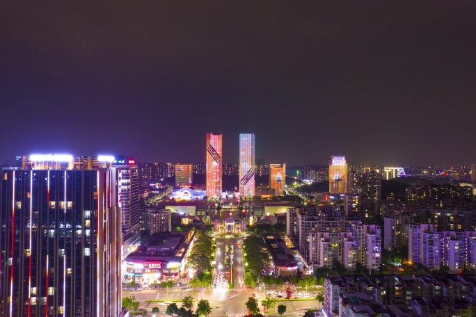 5K江门城市 夜景 延时航拍