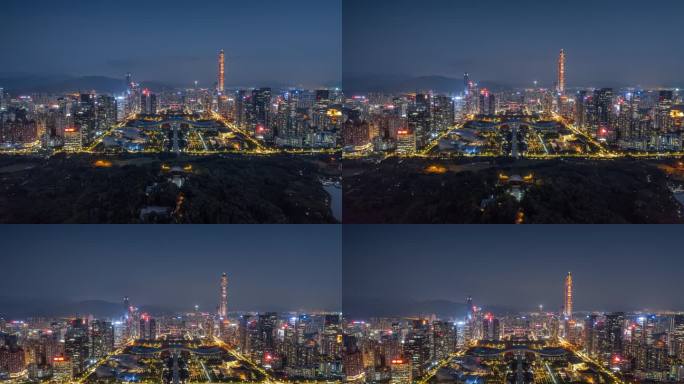 【正版5K】最新深圳中心区地标夜景延时