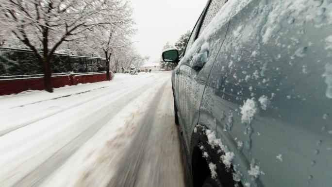 犹他州冬季驾驶下雪天冬天冬季雪花飘飘