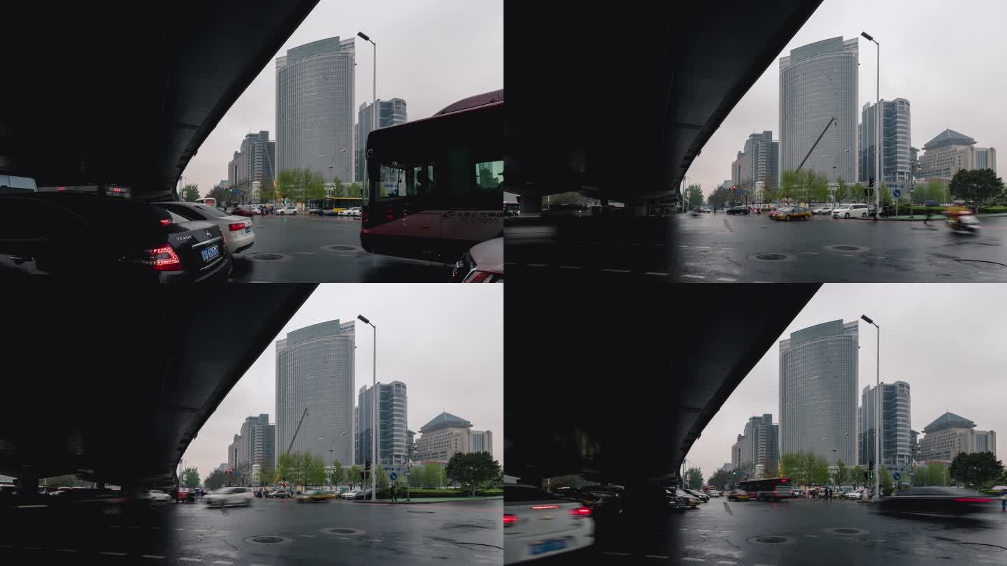 北京 中关村 四通桥 桥下车流 阴天