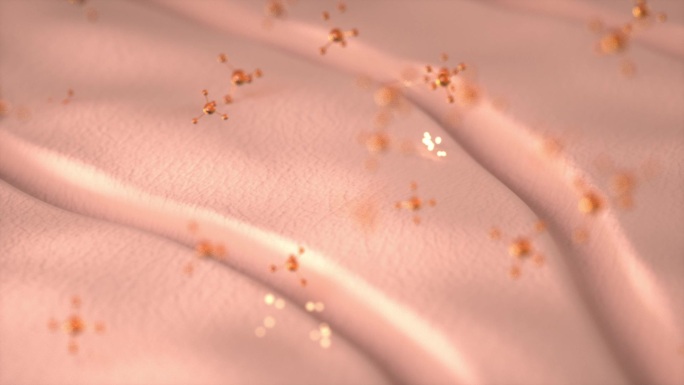 玻尿酸分子活化细胞消除皮肤皱纹C4D动画