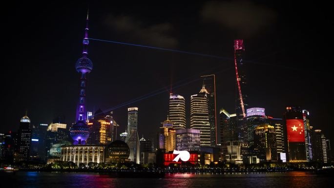 上海外滩灯光秀延时摄影