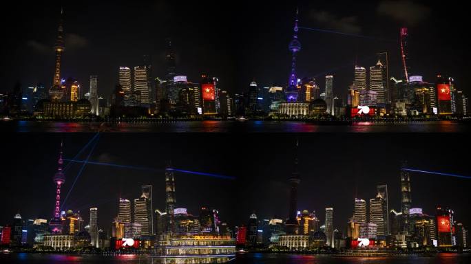 上海外滩灯光秀延时摄影
