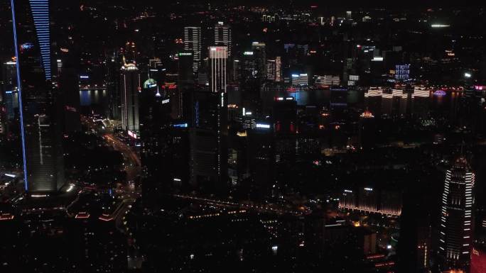 4K航拍上海城市夜景
