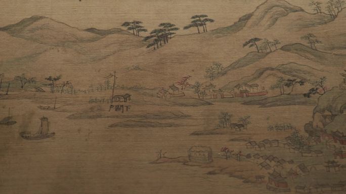 中国古代山水画清明上河图水墨画