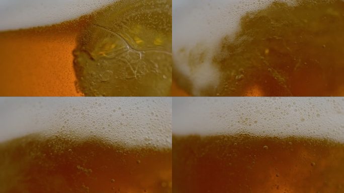 SLO MO LD啤酒、泡沫和气泡