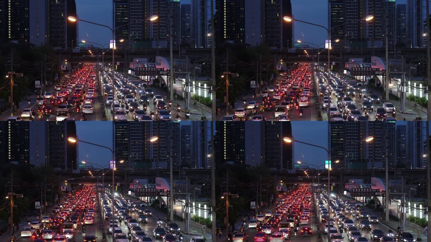 曼谷市中心交通拥堵。