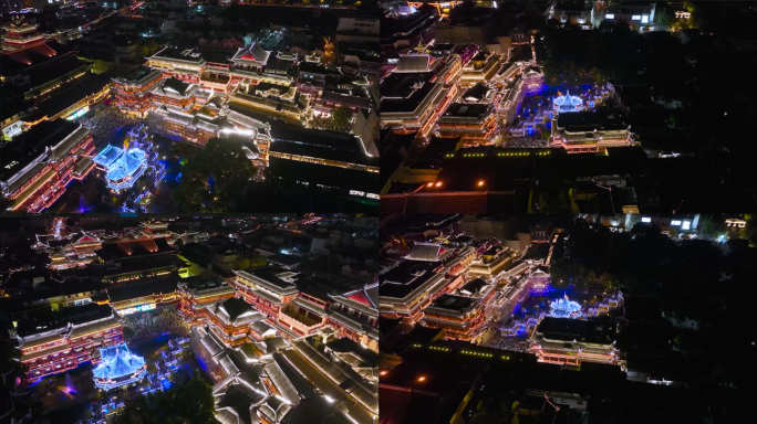 【4K60帧】上海豫园夜景航拍