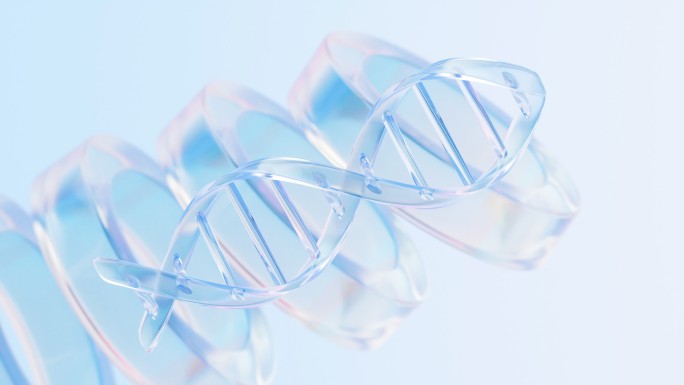 透明玻璃DNA结构3D渲染
