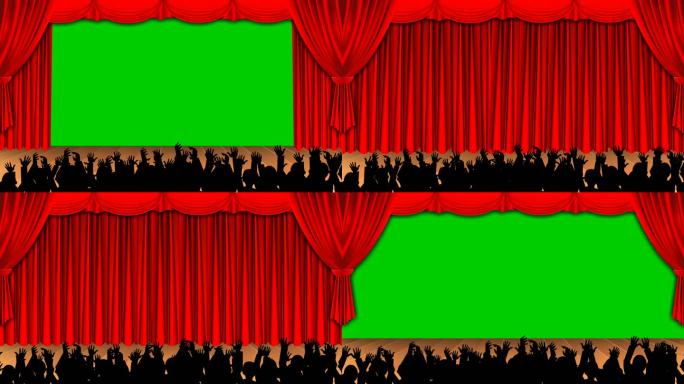 音乐之夜绿幕抠像帷幕红绸观众