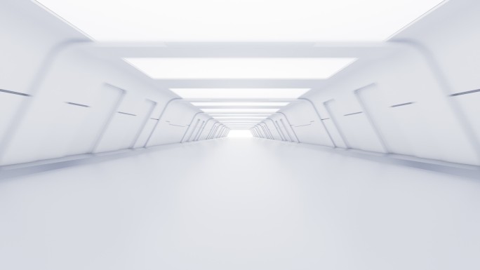 白色科技感隧道出口Alpha通道3D渲染