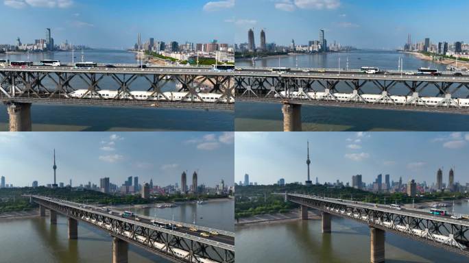 【正版5K素材】武汉长江大桥航拍