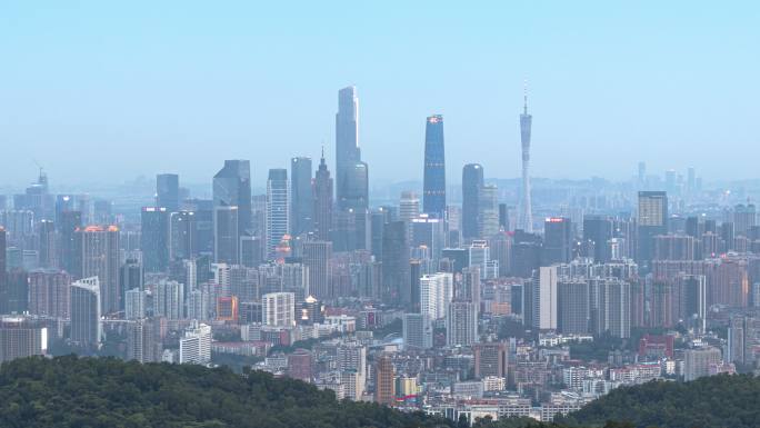 T/L HA LS ZO广州白云山俯瞰珠江新城天际线