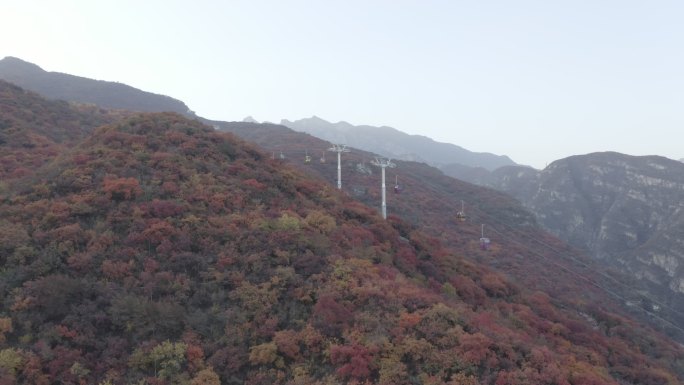 坡峰岭 秋季航拍 山峦空镜