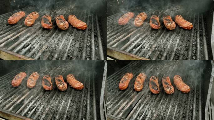 Bratwurst Bangers户外烧烤烤西科罗拉多烹饪4K视频系列