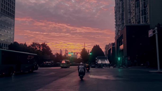 郑州早晨的街头