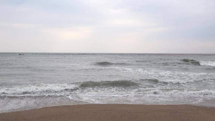 大海冲击浪花翻滚流动的水 海边海浪海水
