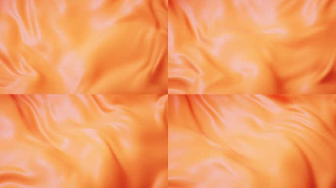 流动的橙色布料3D渲染